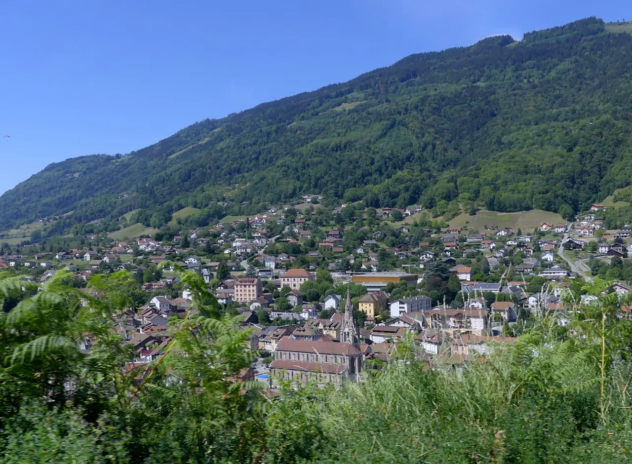 Allevard vue de la route vers Fond de France (été 2020)