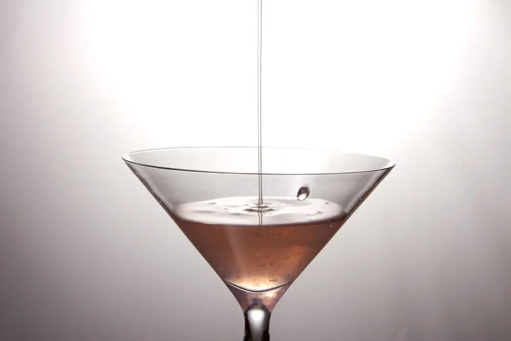 Cocktail Poured into Orrefors Balans Glass