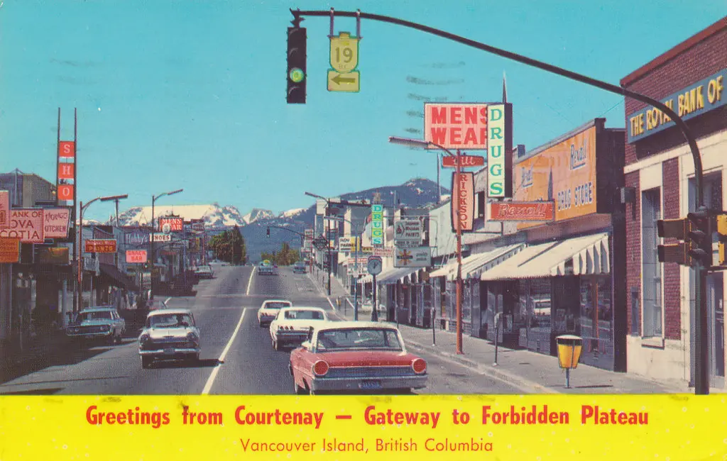 Postcard: Greetings from Courtenay, 1969