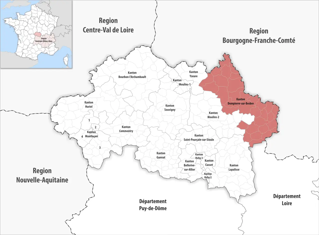 Locator map of Kanton Dompierre-sur-Besbre