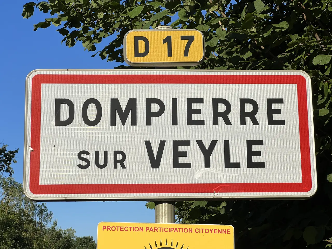 Panneau Entrée Dompierre Veyle Rue Dombes - Dompierre-sur-Veyle (FR01) - 2023-07-14 - 2