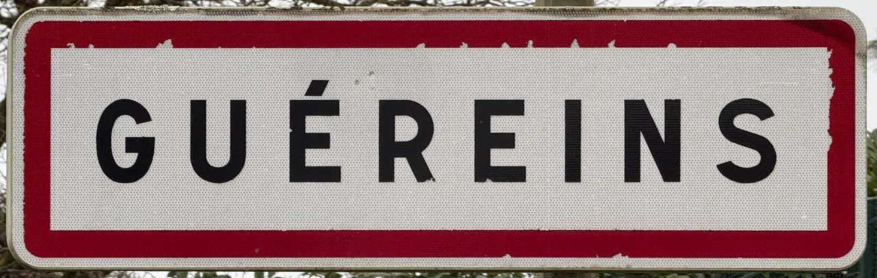Panneau Entrée Guéreins Route Trévoux - Guéreins (FR01) - 2025-12-27 - 1