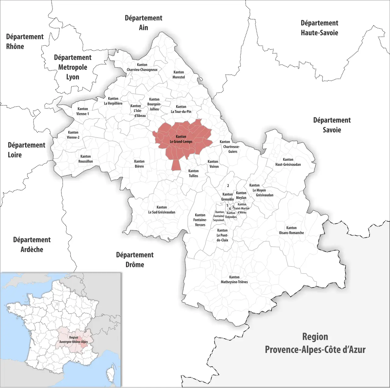 Locator map of Kanton Le Grand-Lemps 2019