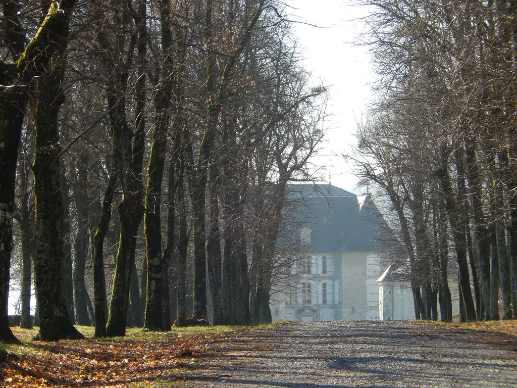 Allée, château du Touvet, Le Touvet, Isère, Rhône-Alpes, France.