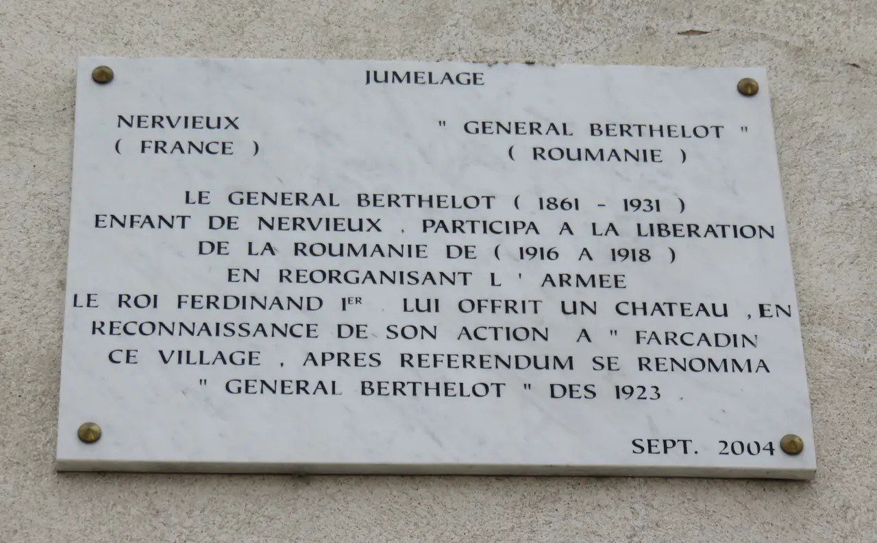 Nervieux - Plaque jumelage