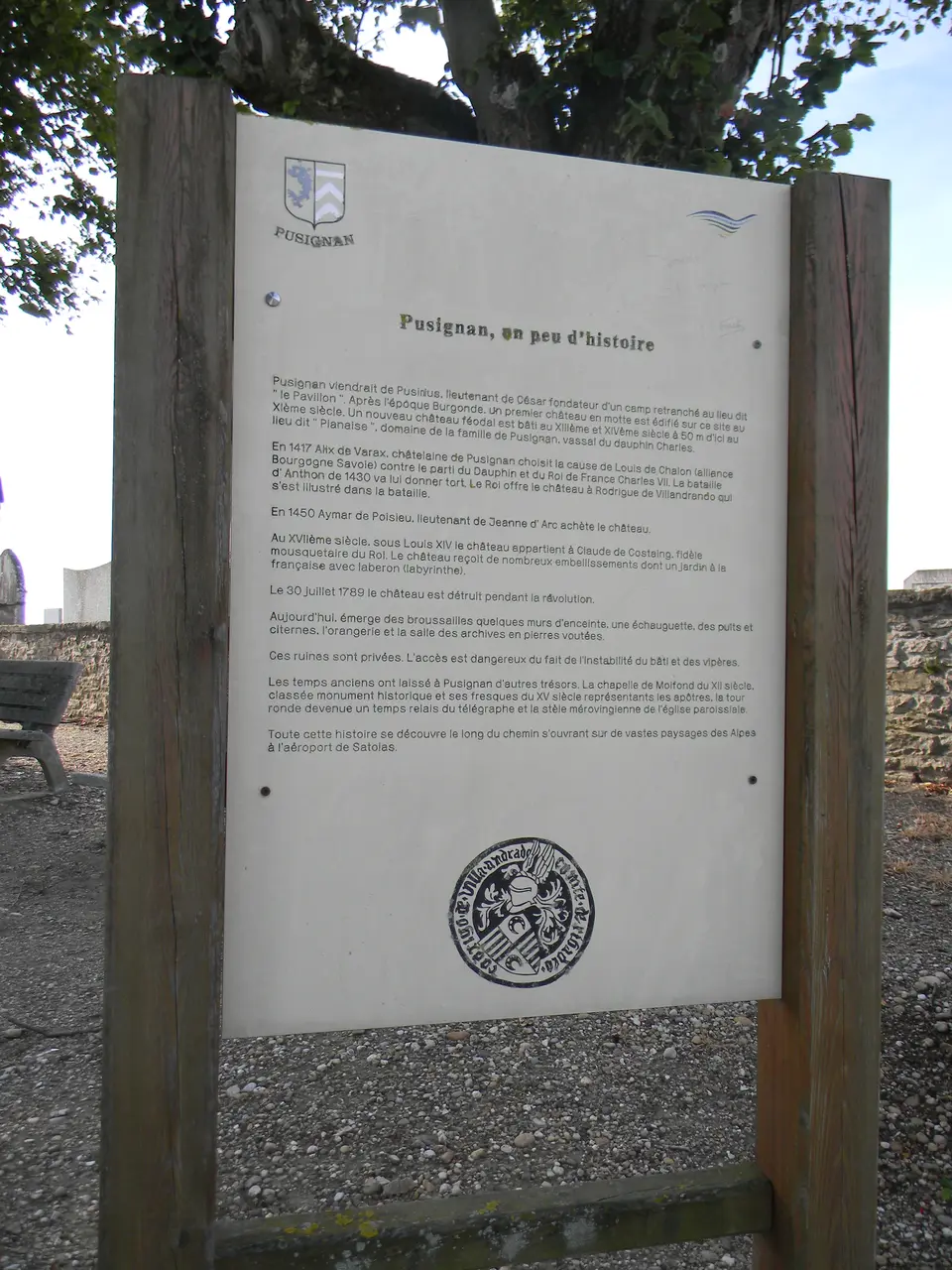 Informations histoire Pusignan