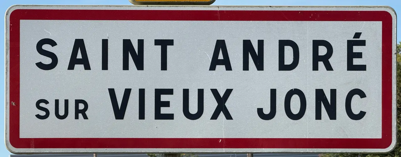 Panneau Entrée Saint André Vieux Jonc Route Servas - Saint-André-sur-Vieux-Jonc (FR01) - 2025-06-30 - 1