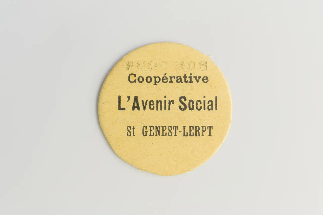 Bon pour 10 centimes de franc de la coopérative L'Avenir social à Saint-Genest-Lerpt, début du XXe siècle, NM4179