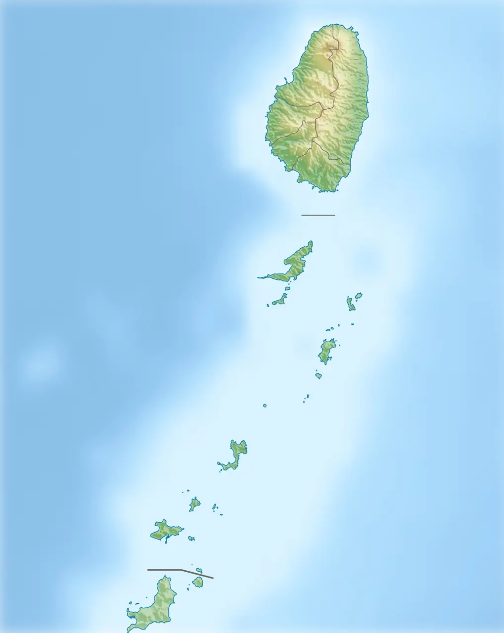 Saint Vincent and the Grenadines relief location map