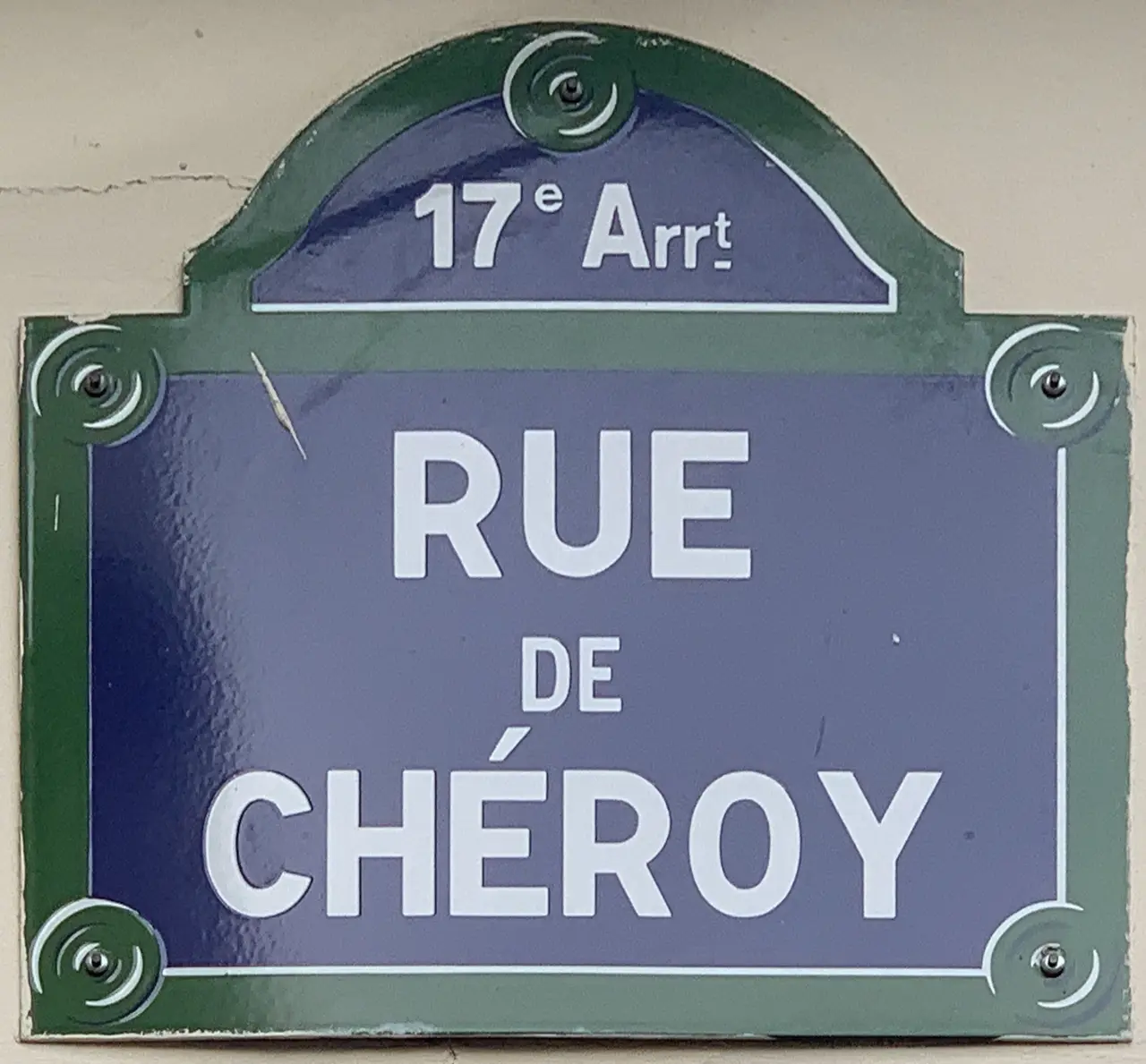 Plaque Rue Chéroy - Paris XVII (FR75) - 2021-08-21 - 1