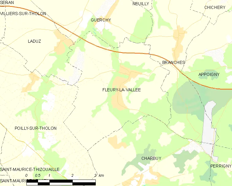 Map commune FR insee code 89167