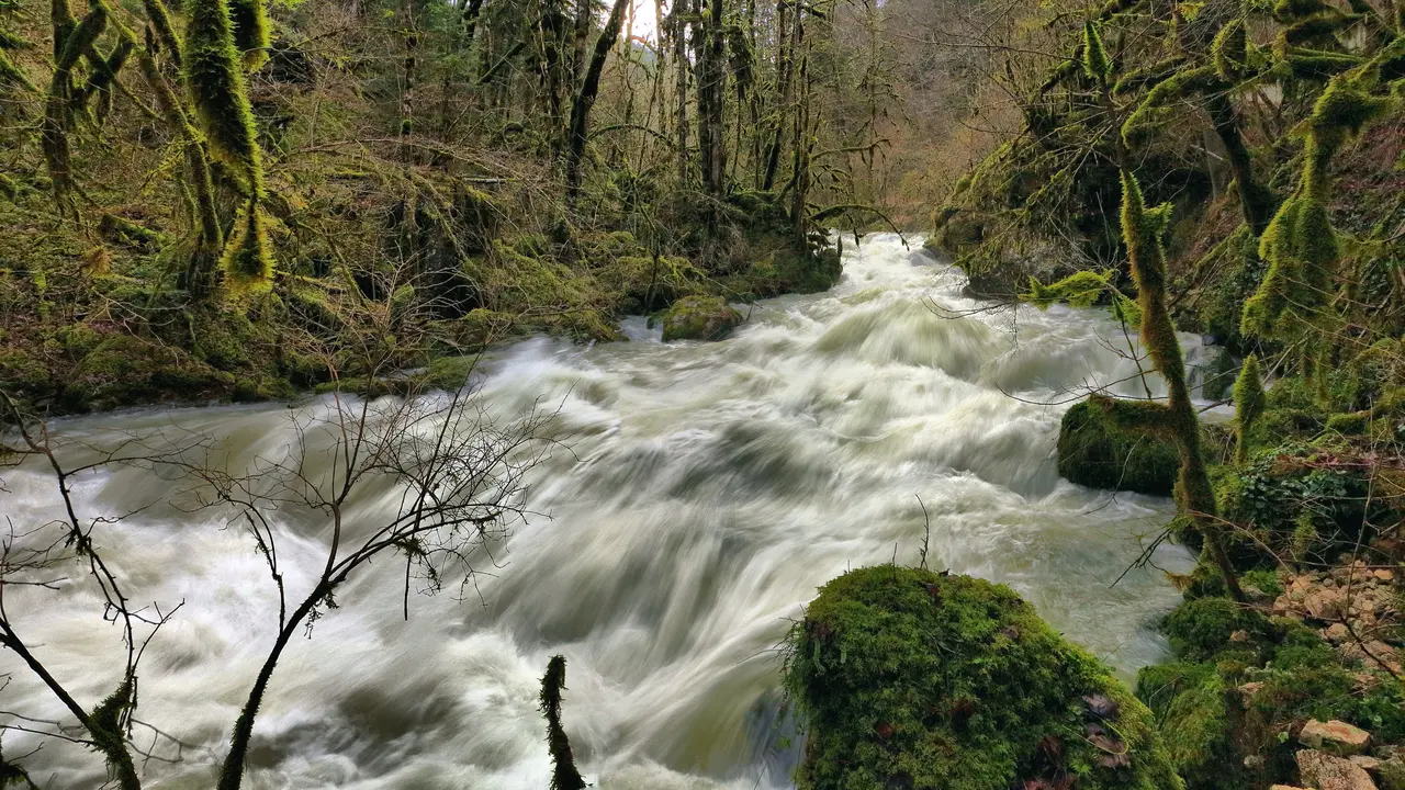 Pierrefontaine-les-Varans, rapides sur la Reverotte dans le Défilé des Epais Rochers