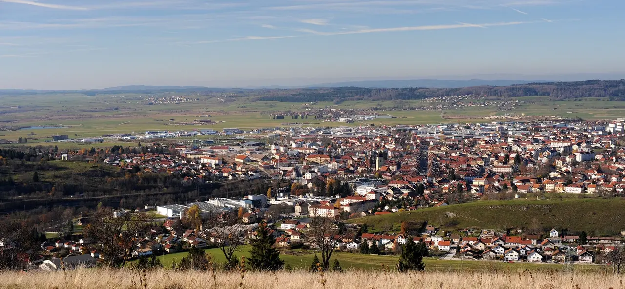 Pontarlier Sicht vom Montagne du Larmont