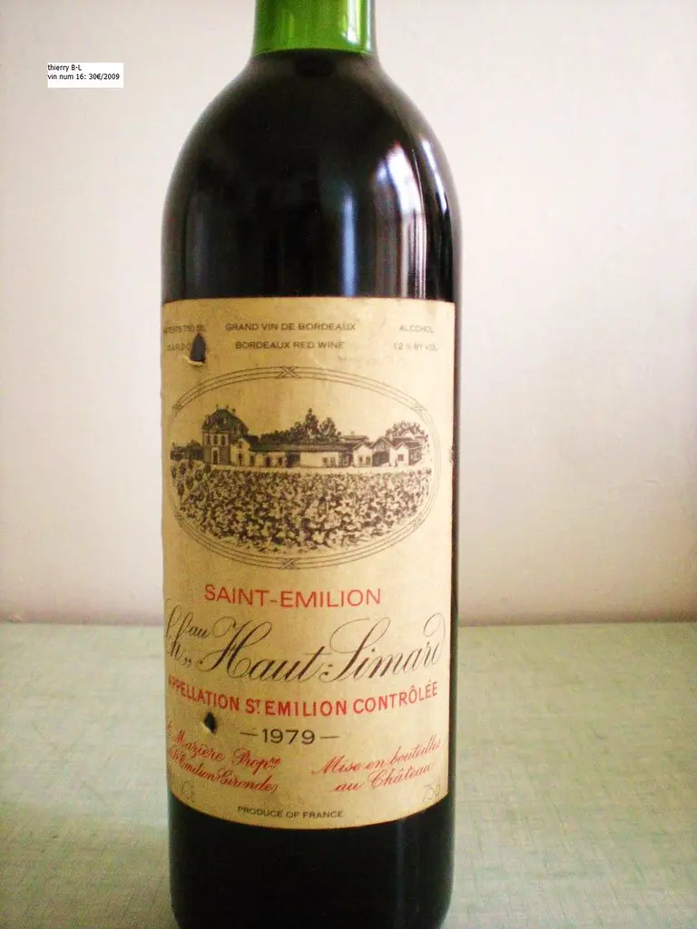 Bordeaux wine: chateau haut simard 1979, grand cru classé saint emilion