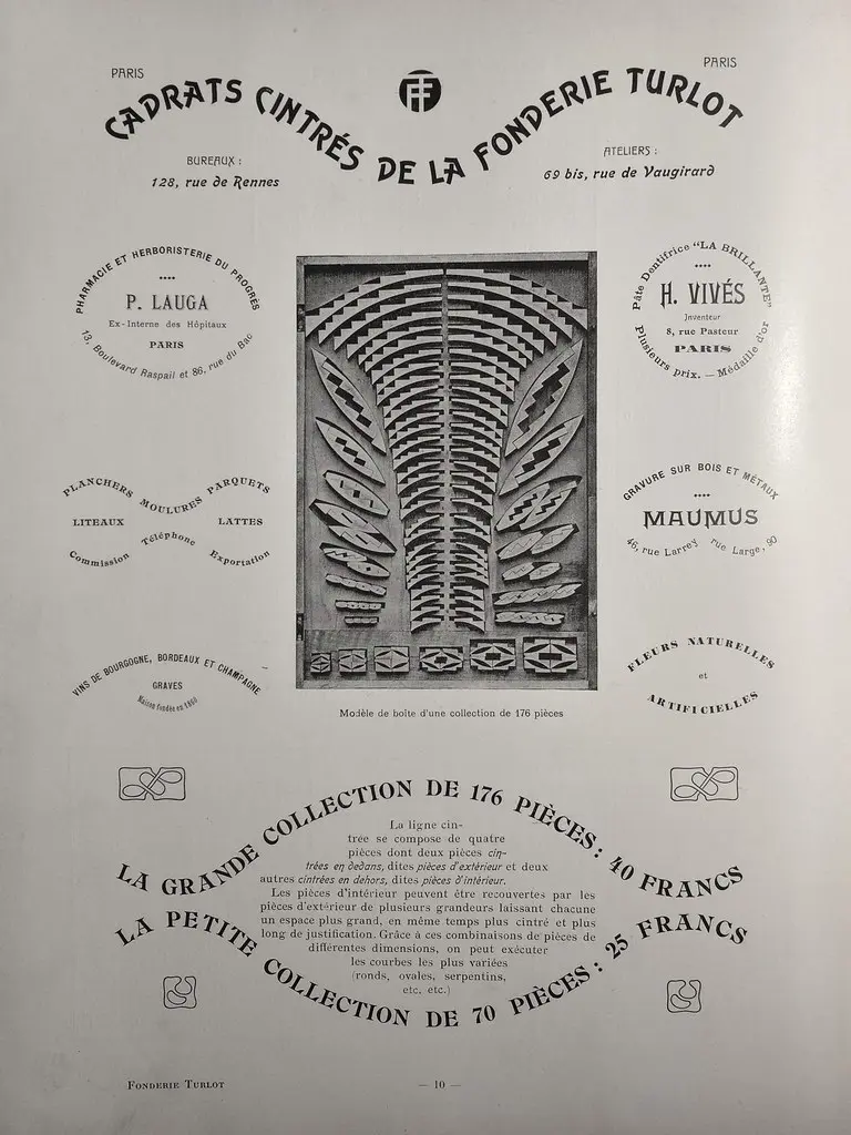 CARATS CINTRÉS DE LA FONDERIE TURLOT