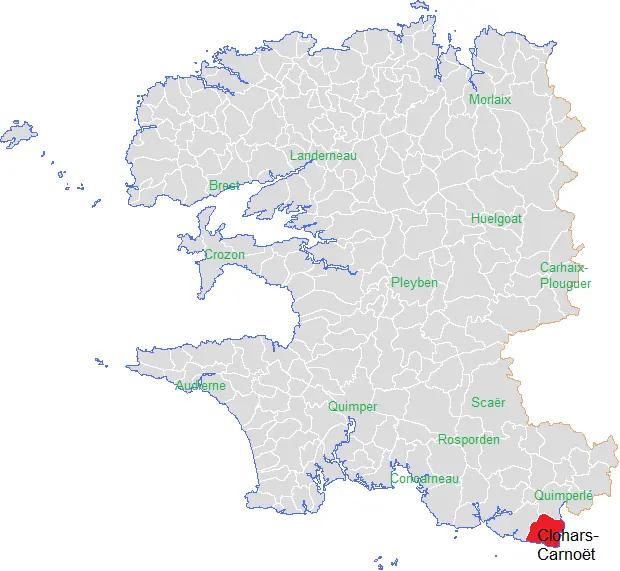 Localisation Clohars-Carnoët dept29