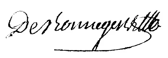 Signature de Pierre Étienne Lazare Griffon de Romagné