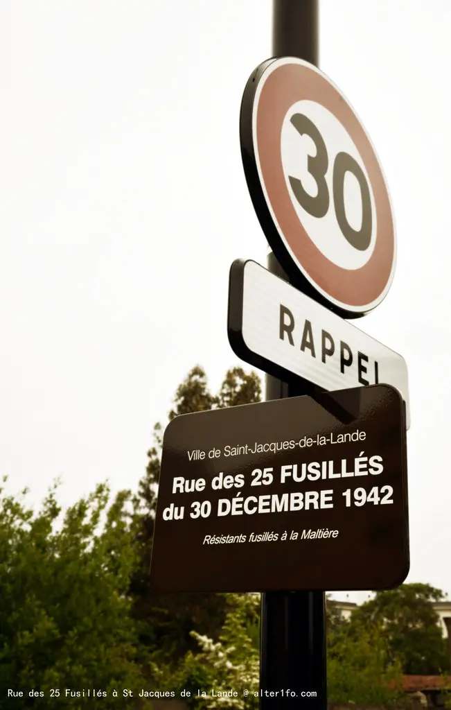 Rue des 25 Fusillés du 30 Décembre 1942 à saint jacques de la lande