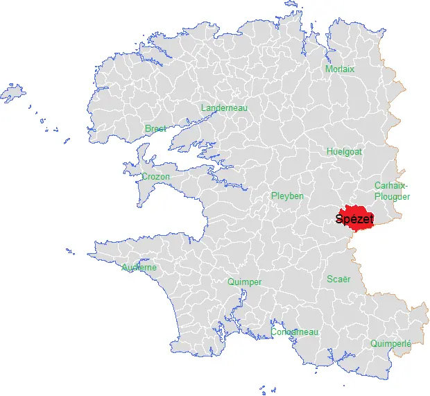 Localisation Spézet dept29
