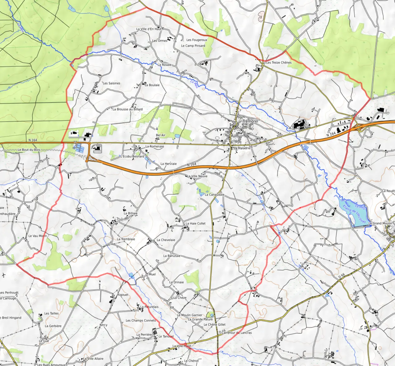 Trémorel opentopomap