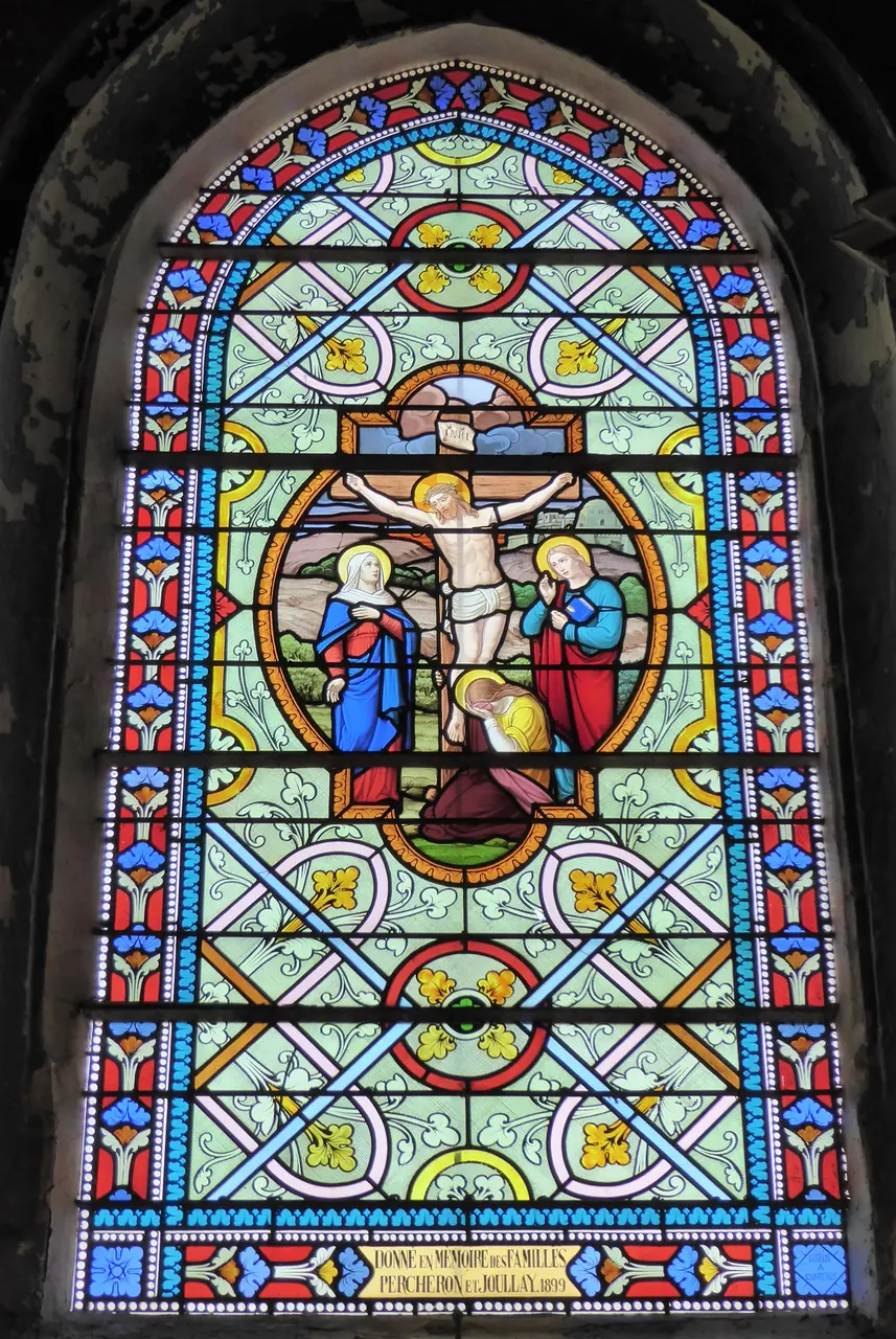 Vitrail baie1 Lorin 1899 église Saint-Étienne Bailleau-l'Évêque Eure-et-Loir France