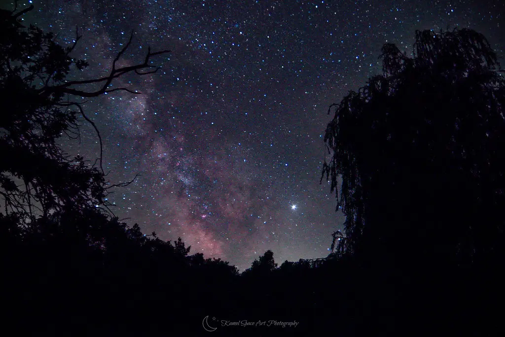 Milky Way + Jupiter, Bouzy-la-Forêt, France