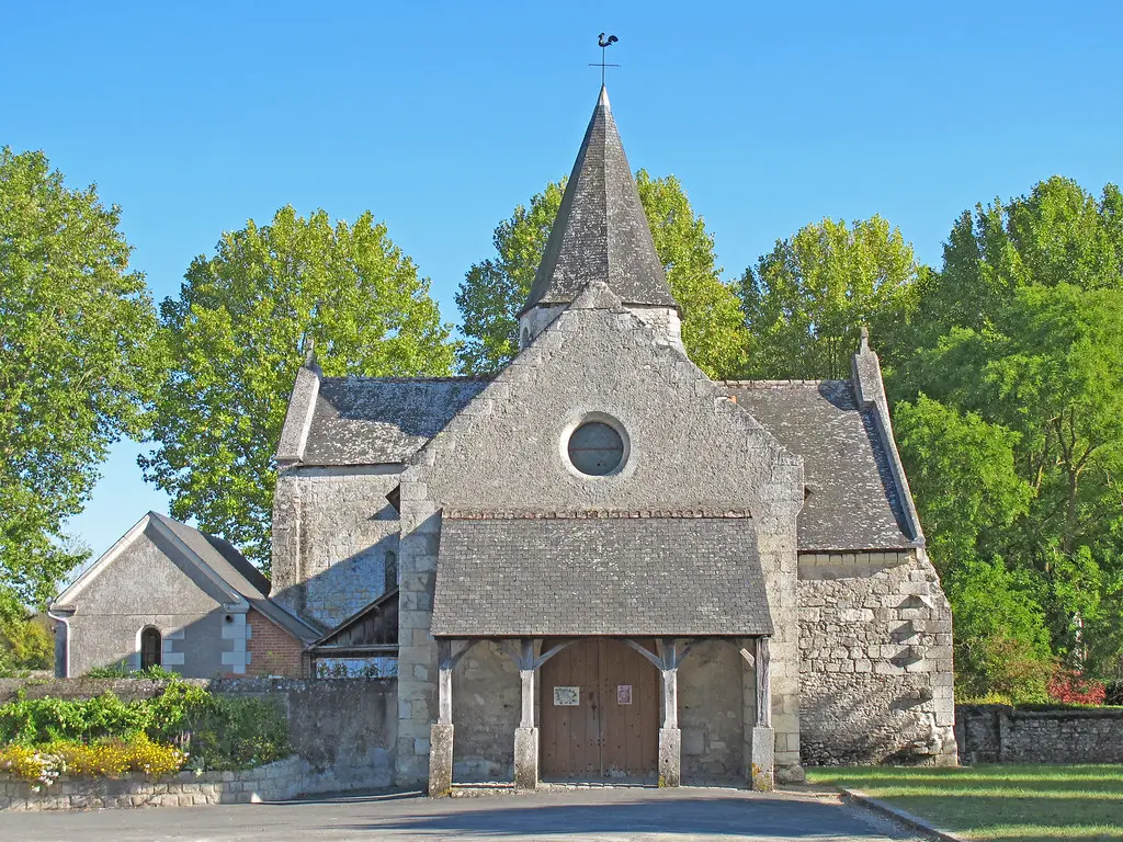 ÉGLISE SAINT QUENTIN DES PRÉS. La Croix-en-Touraine (Indre-et-Loire).
