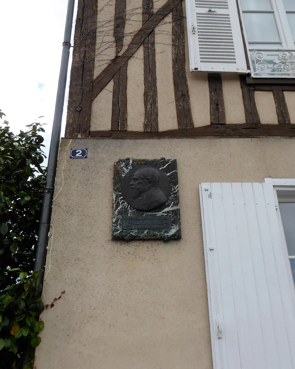 Plaque professeur Félix Lejars 2 rue Lejars Unverre Eure-et-Loir France
