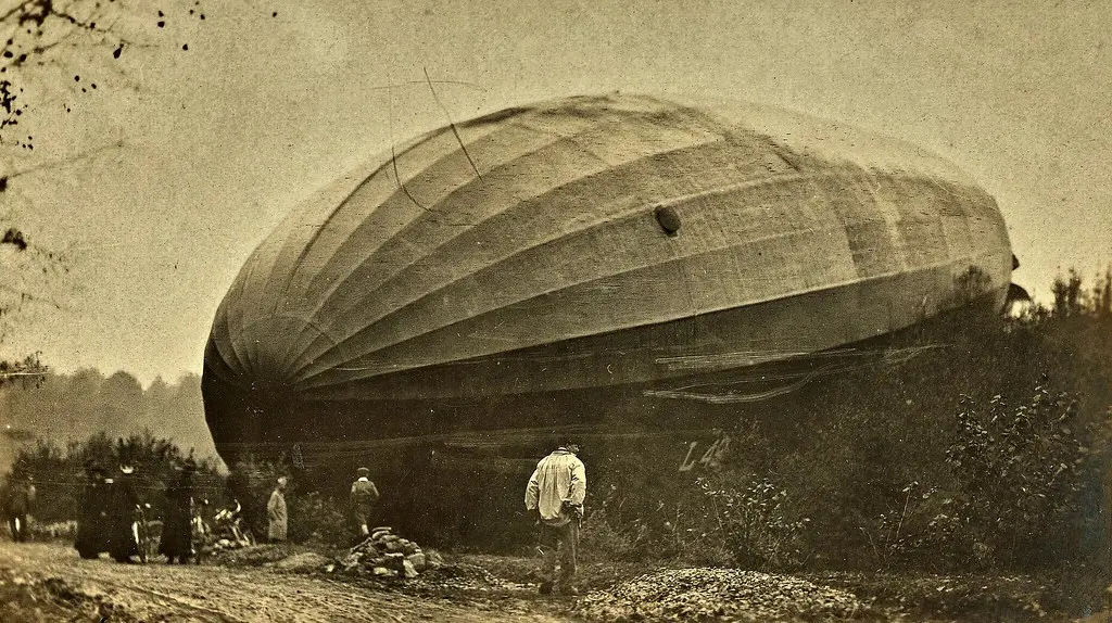 Nose of German Zeppelin L-49 forced down near Bourbonne-les-Bains in Haute-Marne October 20, 1917 NARA.111-SC-005774-ac