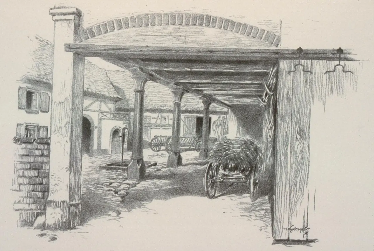 <div class='fn'> Porte de cour de ferme à Buschwiller</div>