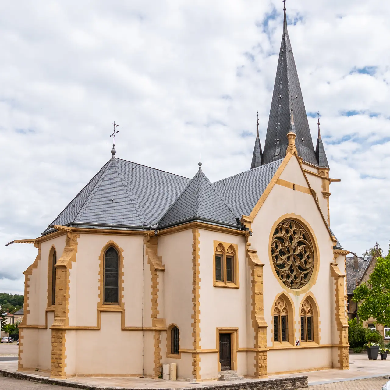 Temple protestant de Courcelles-Chaussy - Face Ouest