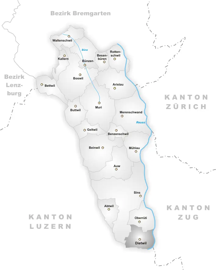 Karte Gemeinde Dietwil