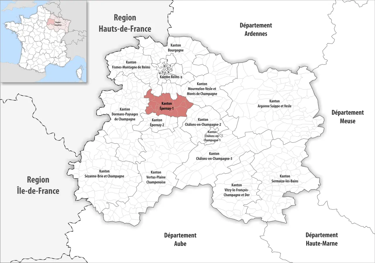 Locator map of Kanton Épernay-1 2018