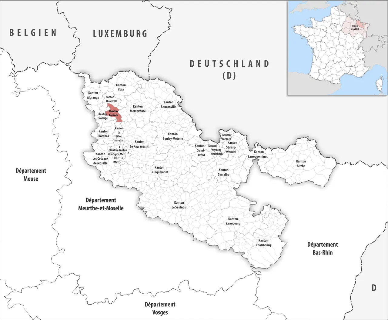 Locator map of Kanton Fameck 2019