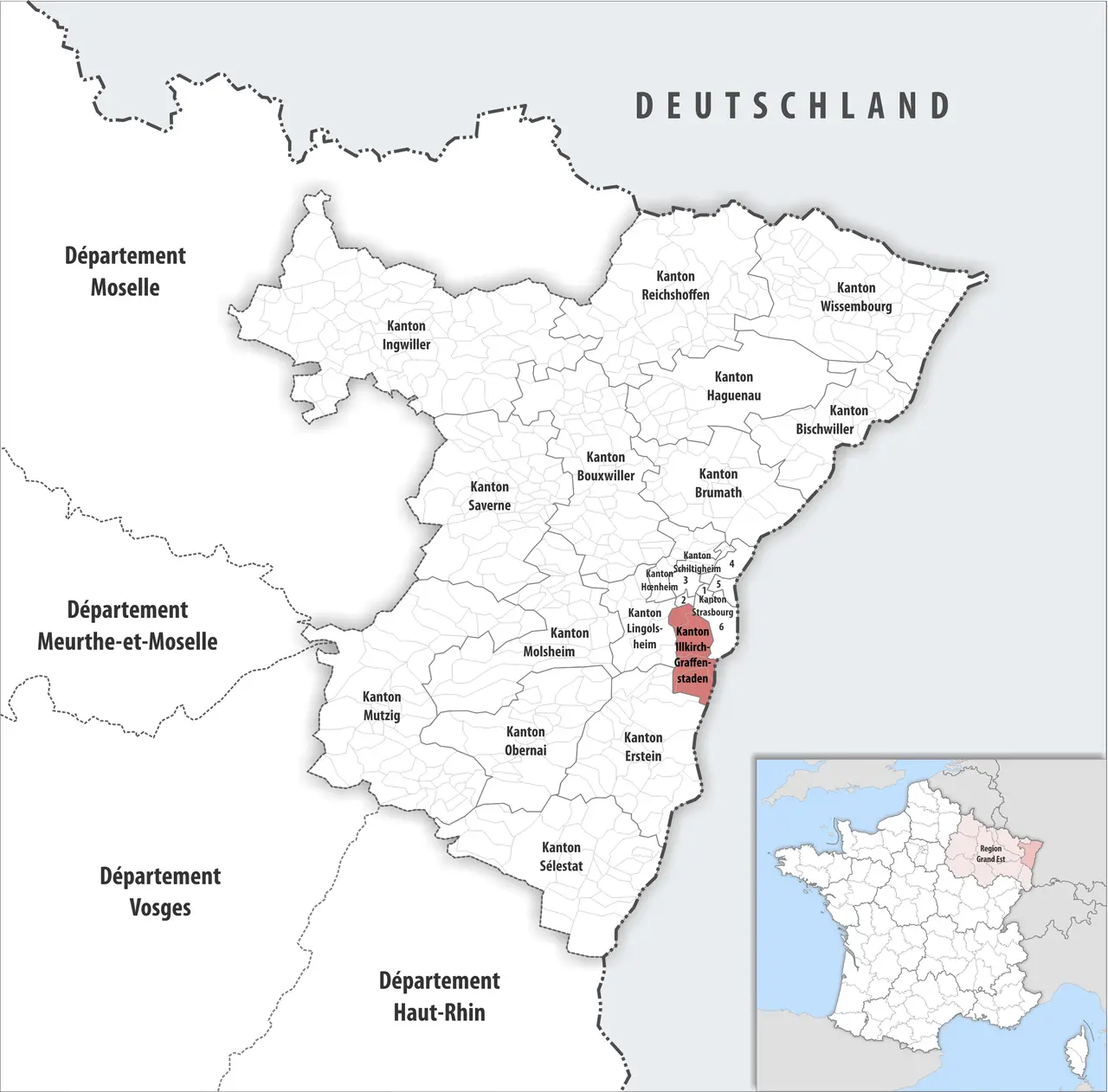 Locator map of Kanton Illkirch-Graffenstaden 2019