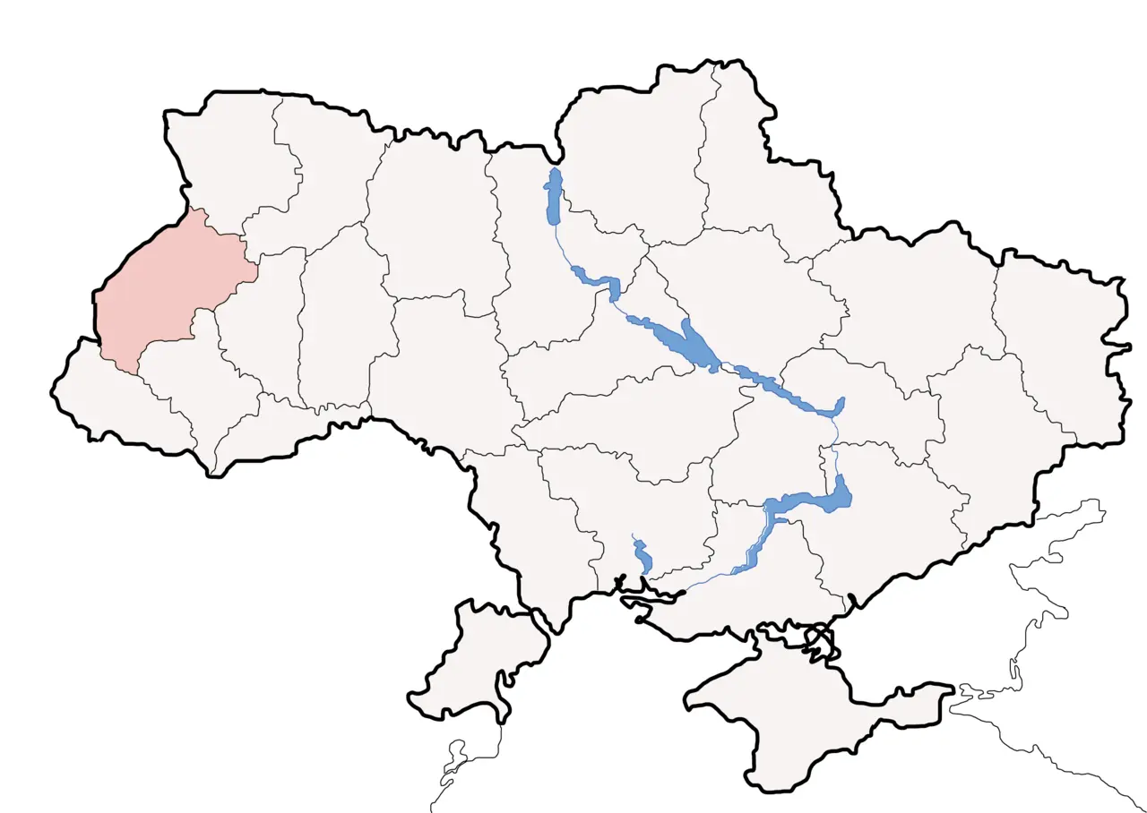 Map of Ukraine political simple Oblast Lemberg