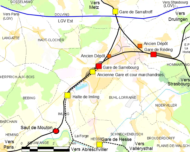 Système ferroviaire Sarrebourg Réding