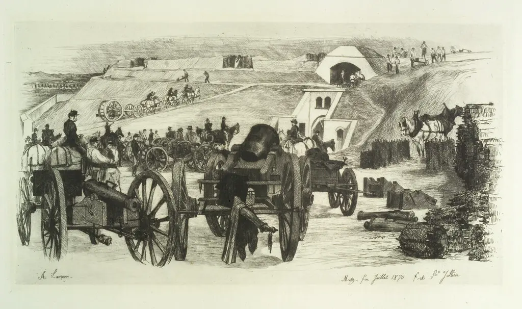 Metz fin juillet 1870 Fort Saint Jullien - Gravure d'Auguste Lançon (1836-1887) [Lançon_008]
