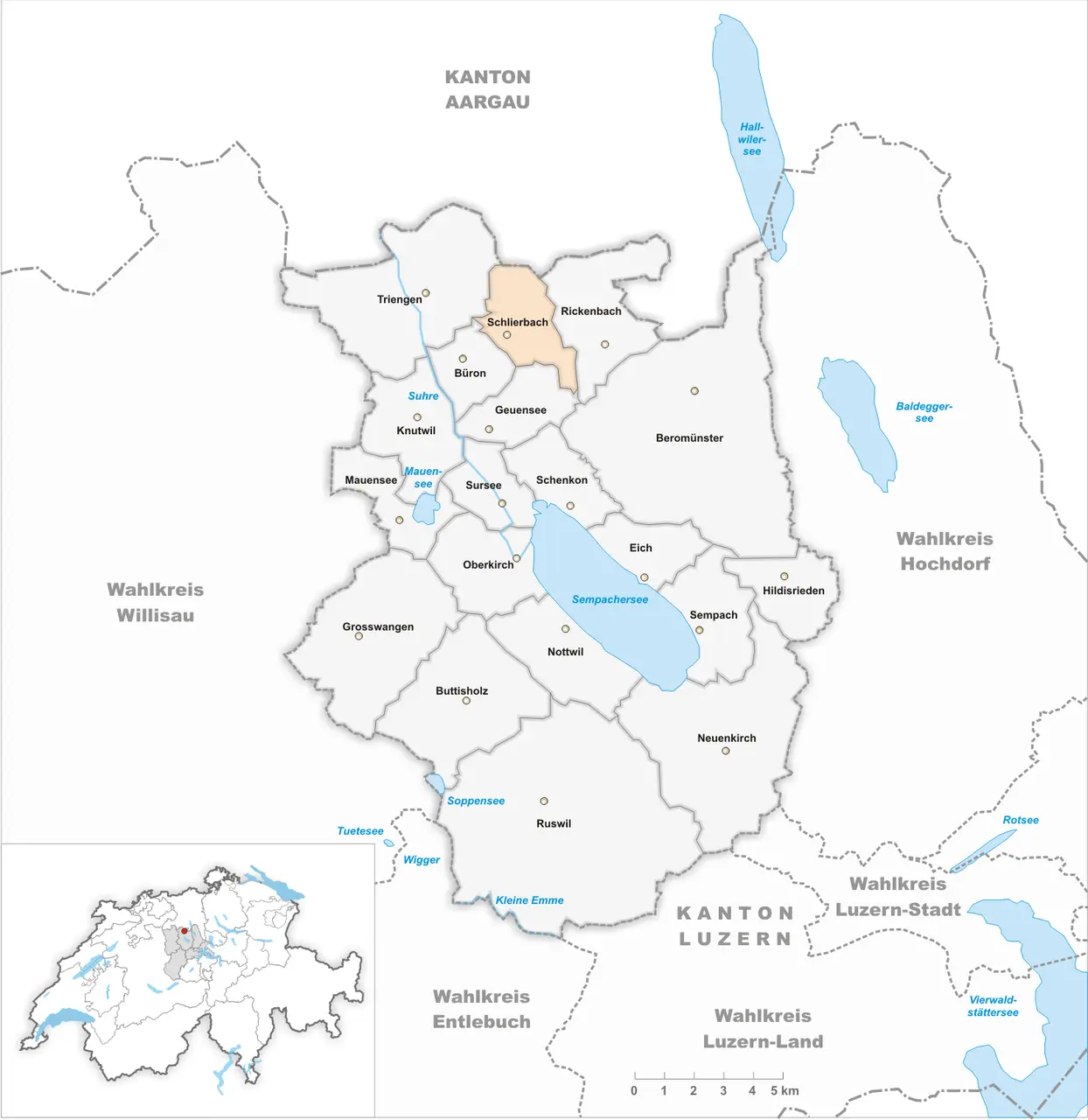 Karte Gemeinde Schlierbach 2015
