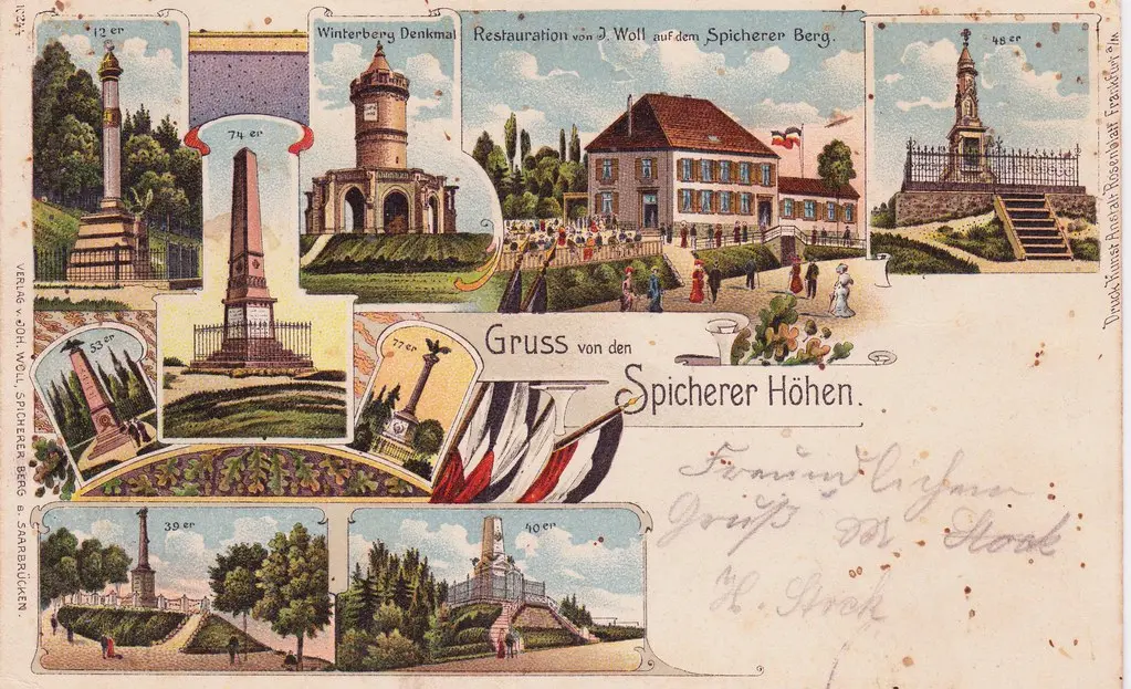 Carte postale ancienne : les Hauteurs de Spicheren