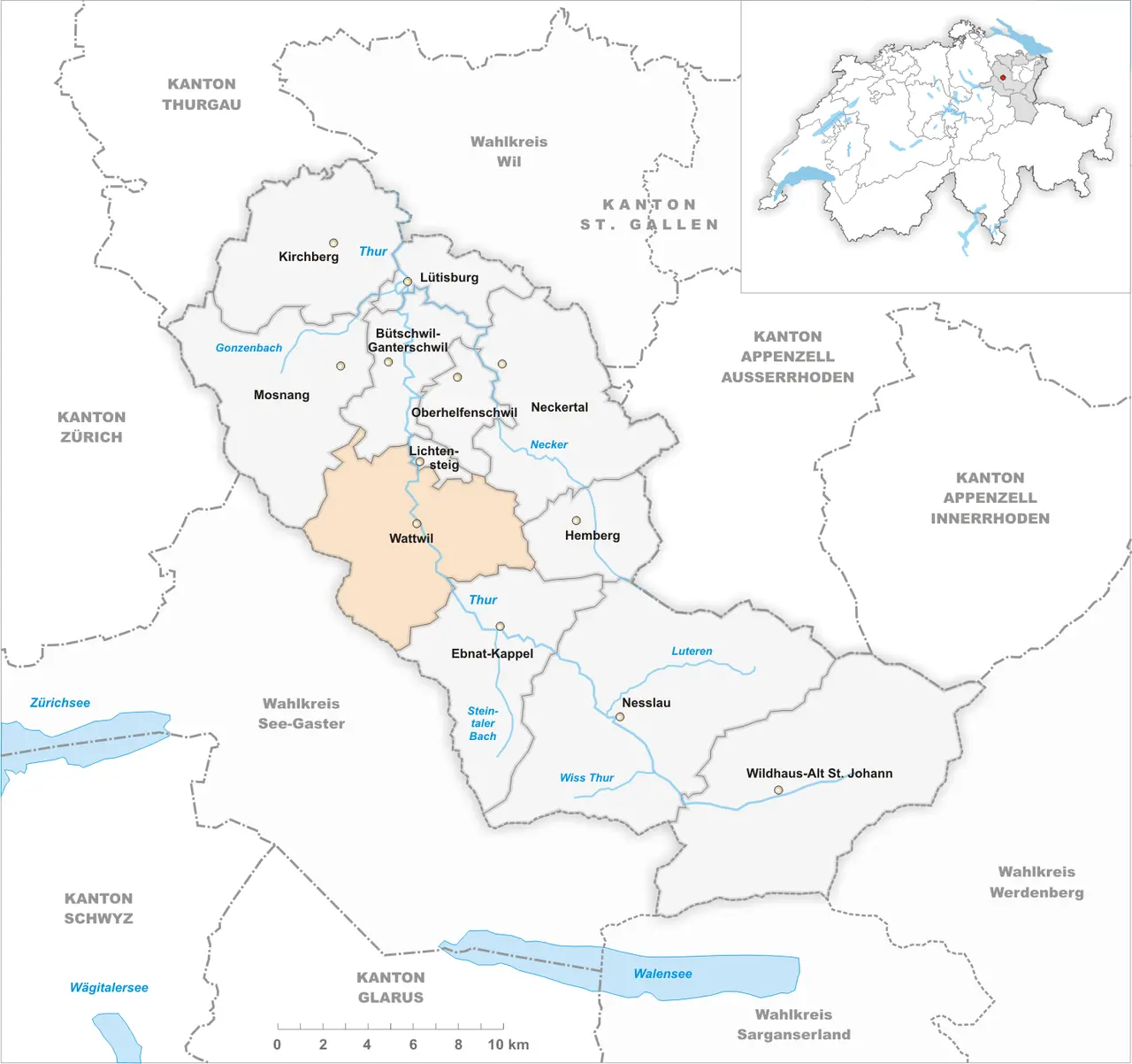 Karte Gemeinde Wattwil 2013