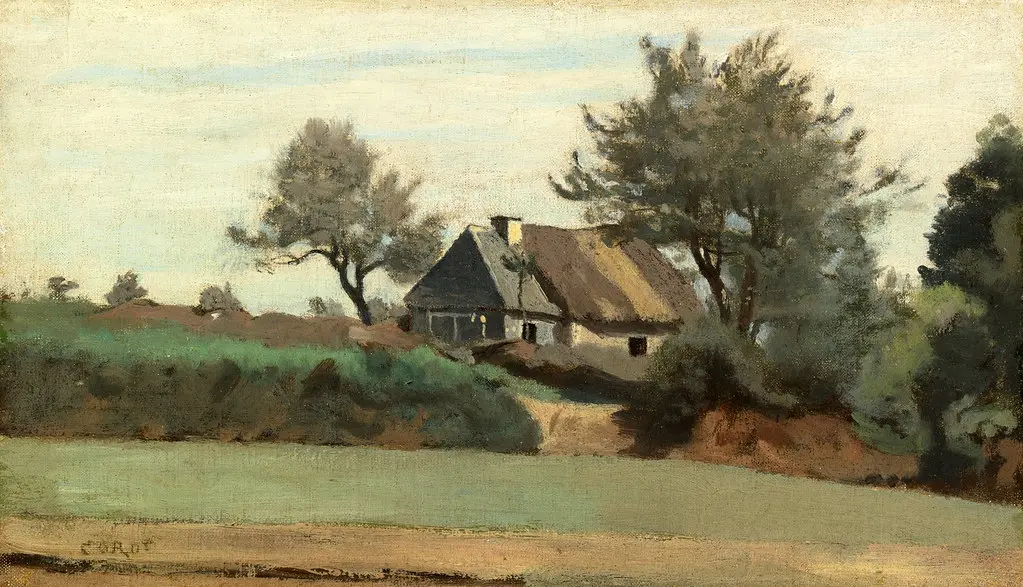 Archicourt, near Arras (Achicourt, près Arras — chaumières dans les Arbres)