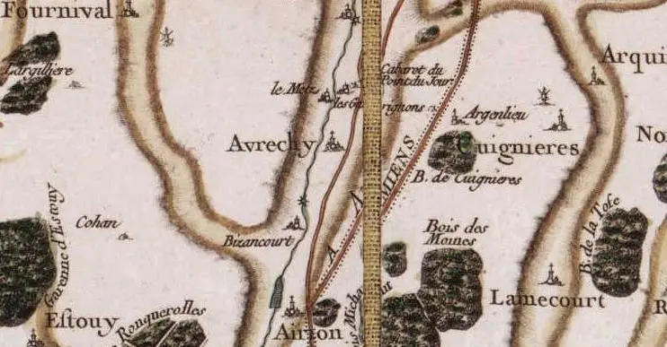 Avrechy (60) - Carte de Cassini