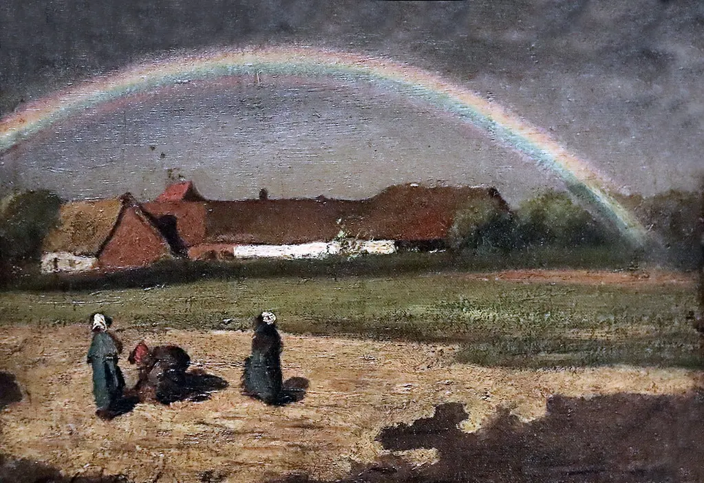 IMG_2690D Jules Breton. 1828-1906. Paris L'Arc en ciel à Courrières. The Rainbow at Courrières. 1855 Paris Petit Palais (Musée des Beaux Arts de la Ville de Paris)