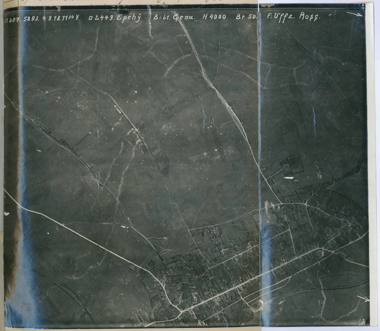 Foto des Geländes um und südwestlich von Épehy (Luftbild) - LABW - Generallandesarchiv Karlsruhe 456 F 81 Nr. 54 Foto 6