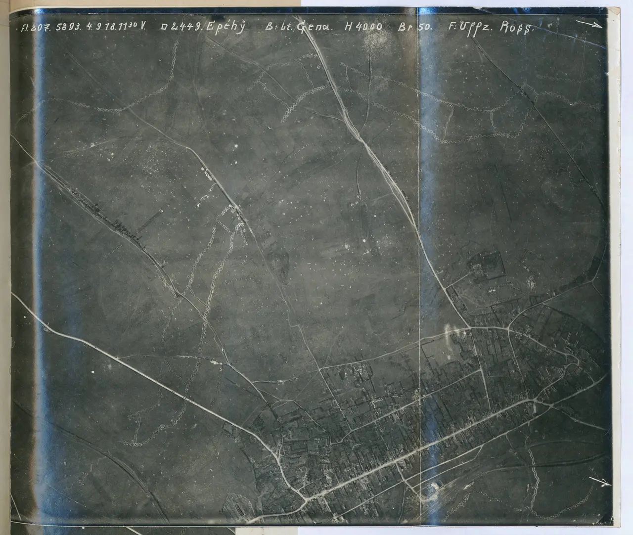 Foto des Geländes um und südwestlich von Épehy (Luftbild) - LABW - Generallandesarchiv Karlsruhe 456 F 81 Nr. 54 Foto 5