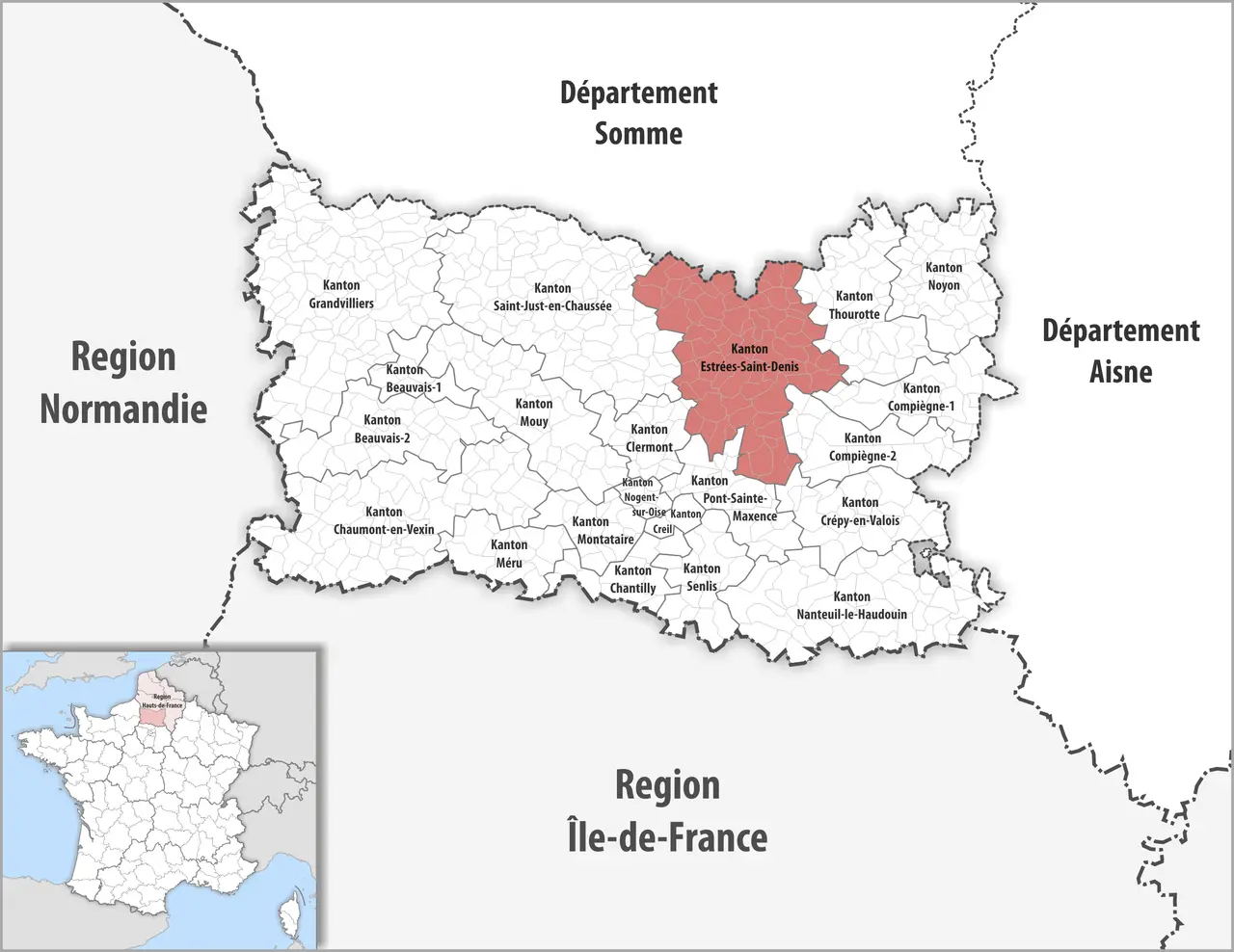Locator map of Kanton Estrées-Saint-Denis 2019
