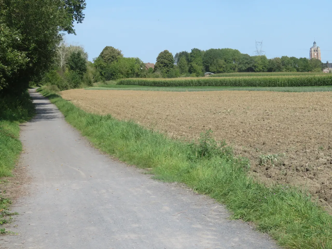 Voie verte du sucre vers Bersée en venant de Faumont