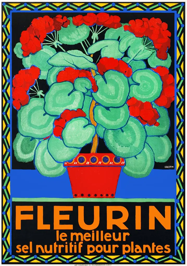 ROTH, Erwin. Fleurin, sel nutritif pour les plantes, c. 1920.