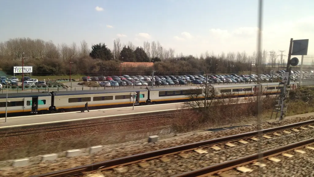 Eurostar 9022 to Paris Nord passing Gare de Calais-Fréthun, France